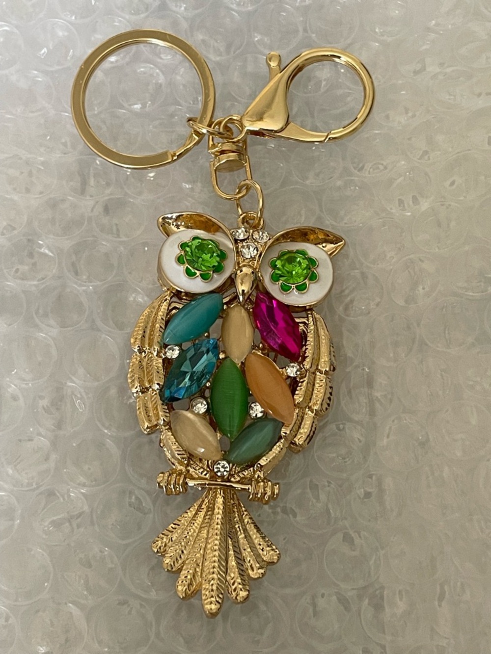 Crystal Owl Keychain